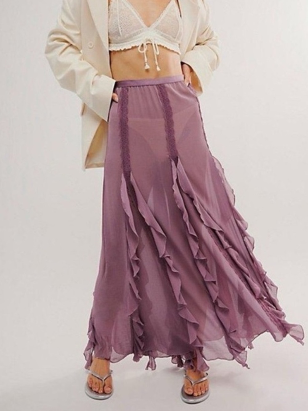 Free People Icing On Top Half
Slip in Purple in size : S